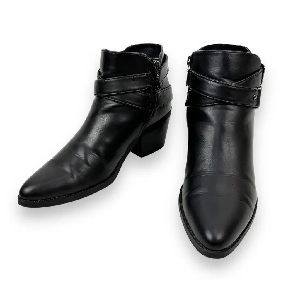 GUESS GBG black vegan leather cowgirl ankle boots - Picture 12 of 13